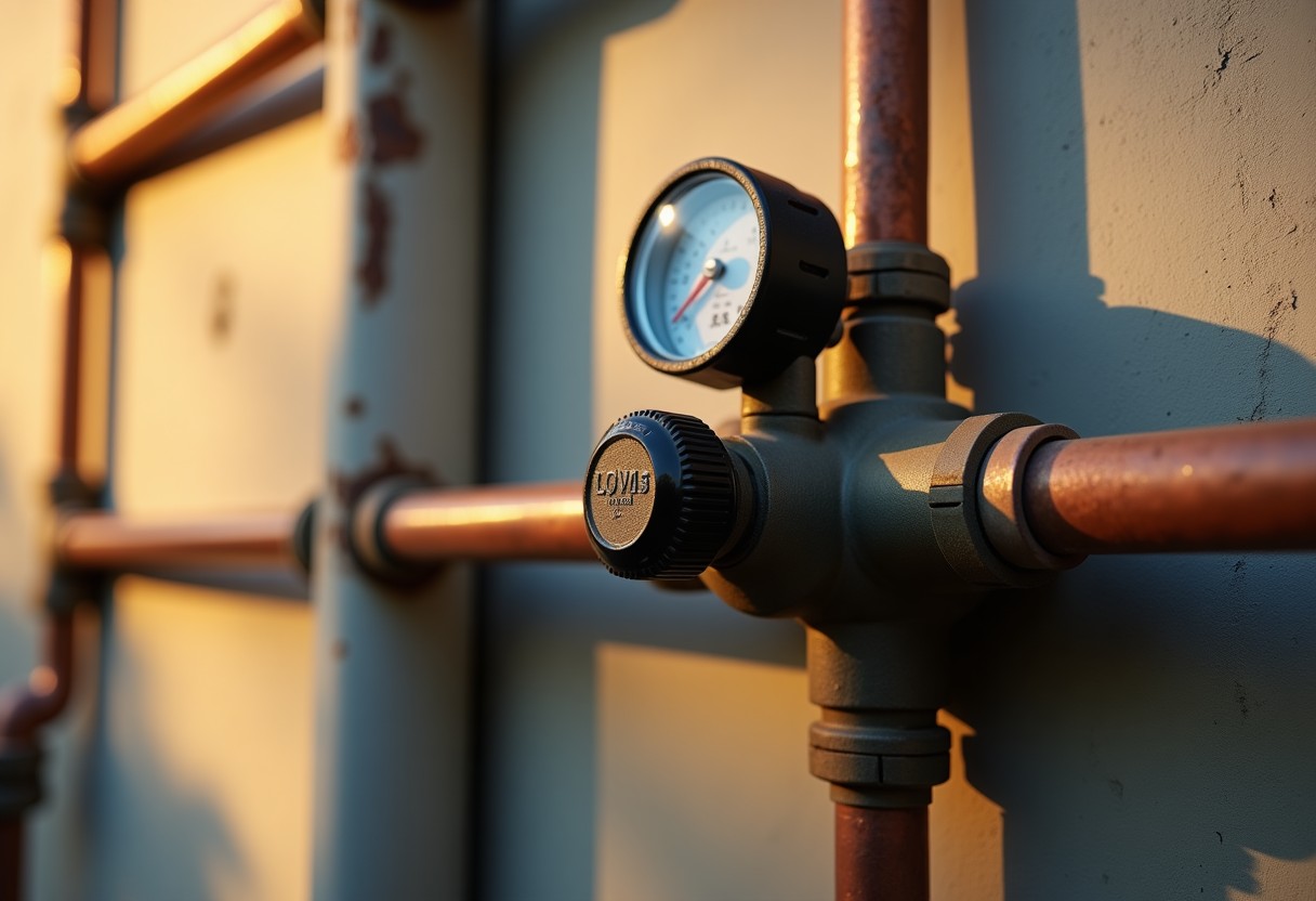 Regulador de gas de dos etapas en una instalación.